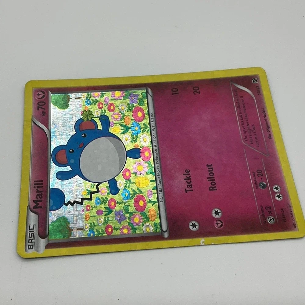 Pokemon Marill Card McDonald's 2015 Promo 10/12 Pink Holo Foil Fairy TCG Card
